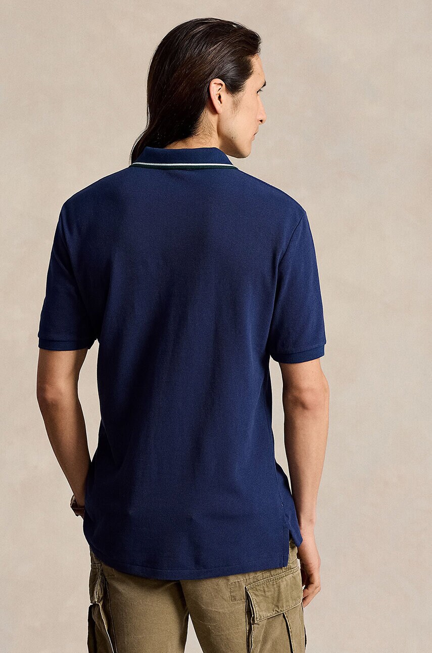 Бавовняне поло Polo Ralph Lauren колір синій з аплікацією 710867574