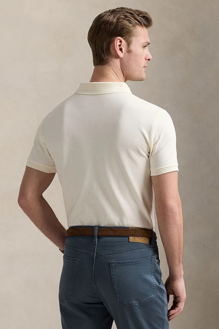 Бавовняне поло Polo Ralph Lauren колір бежевий однотонне 710938137