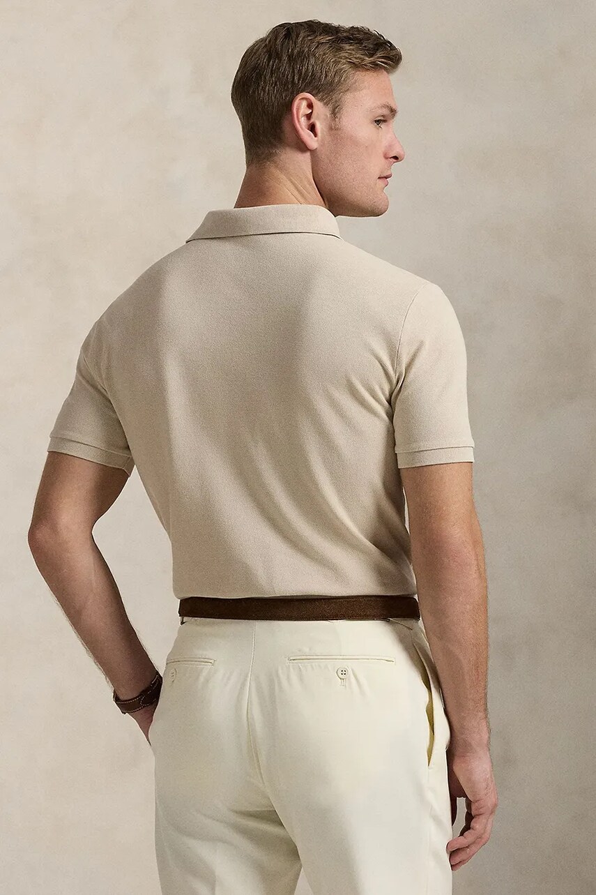 Бавовняне поло Polo Ralph Lauren колір сірий однотонне 710938137