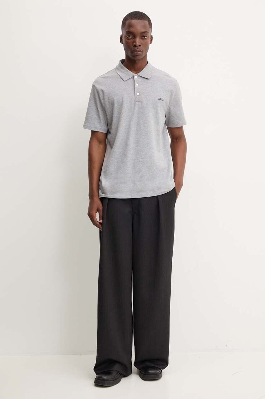 Бавовняне поло A.P.C. polo standard GOTS колір сірий однотонне COGWZ.H26342