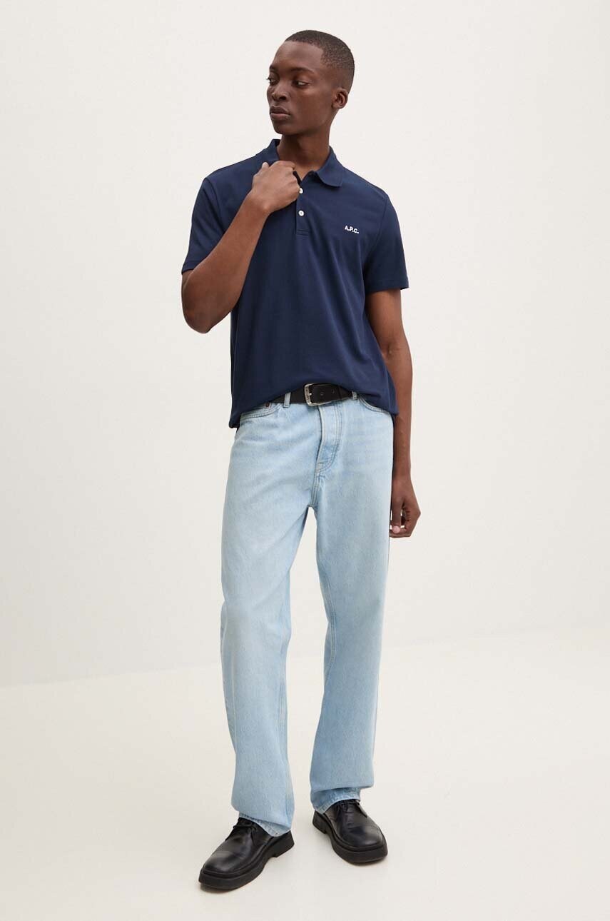 Бавовняне поло A.P.C. polo standard GOTS колір синій однотонне COGWZ.H26342