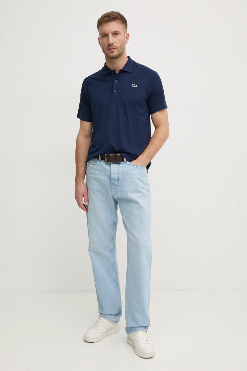 Поло Lacoste чоловіче колір синій однотонне DH3201