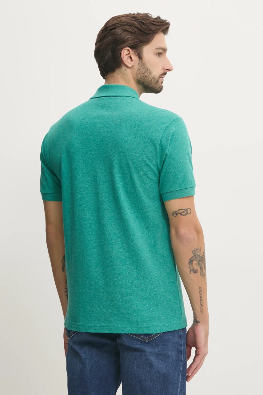 Бавовняне поло Lacoste колір зелений однотонне PH3518