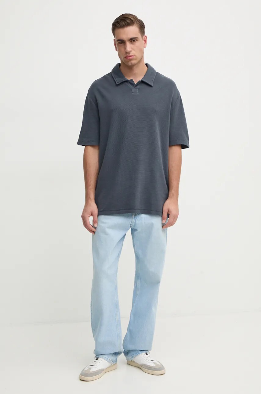 Бавовняне поло Calvin Klein Jeans колір сірий однотонне J30J326688