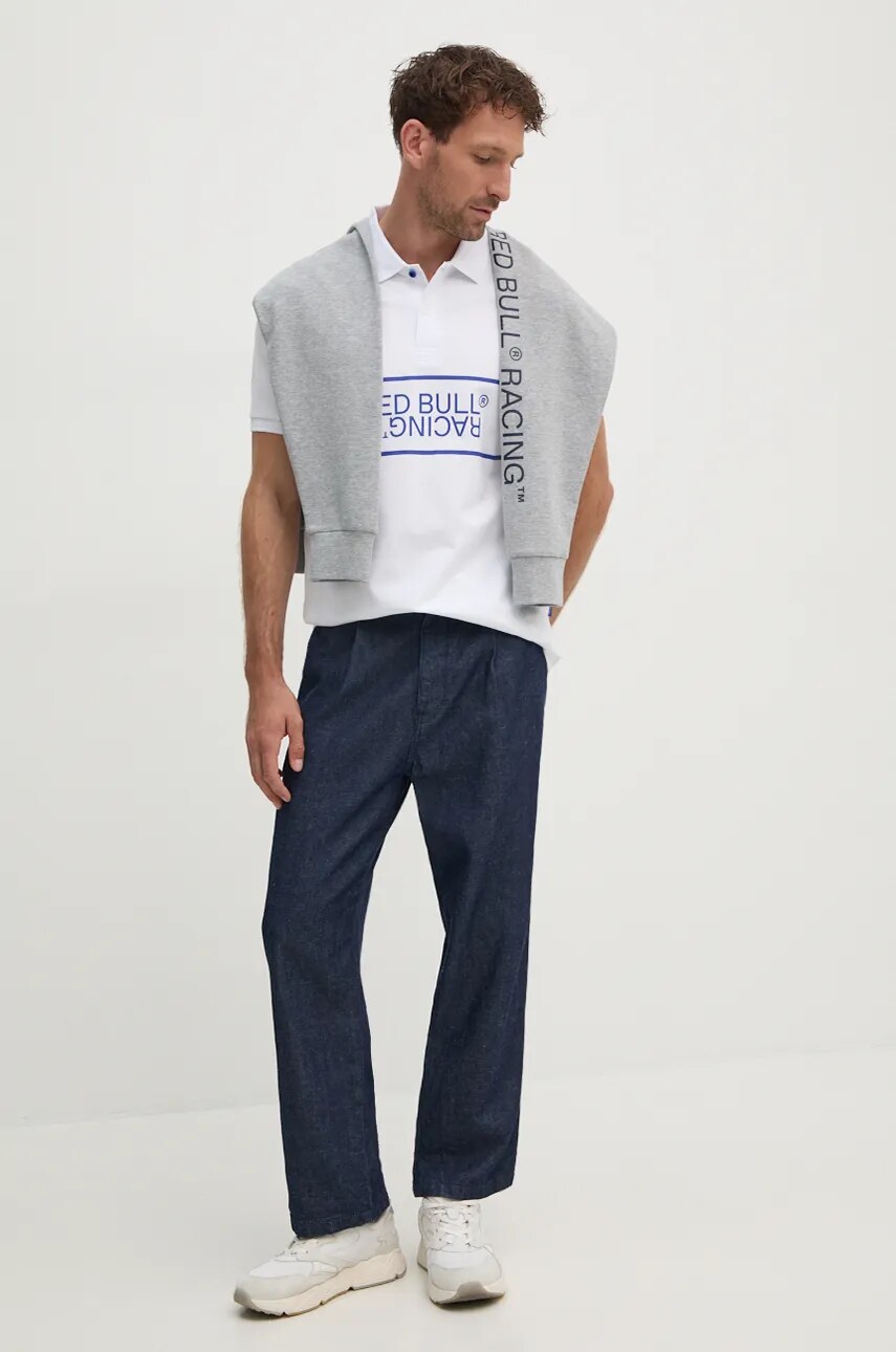 Поло Red Bull Racing x Pepe Jeans Red Bull Racing x Pepe Jeans чоловіче колір білий з принтом RM540004