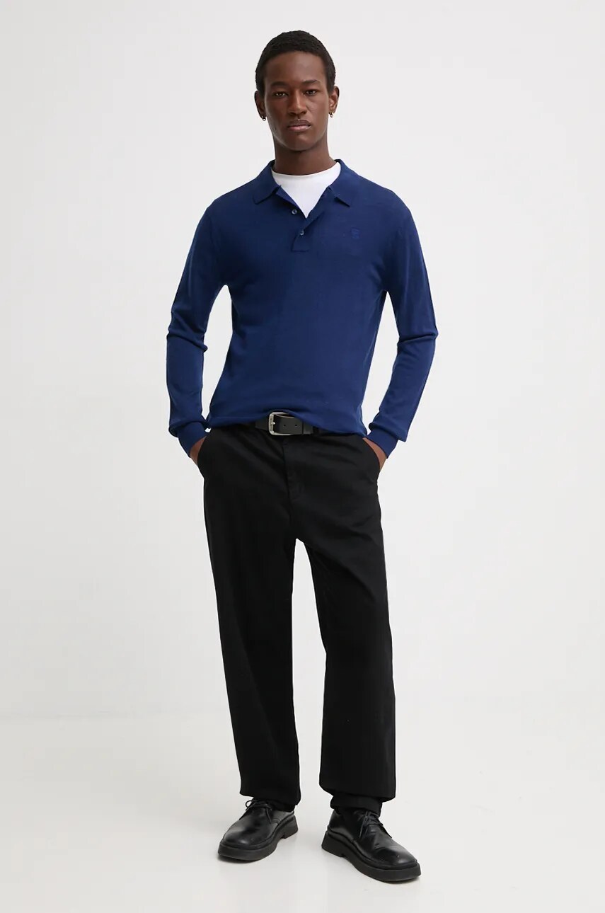Вовняний светр G-Star Raw чоловічий колір синій легкий D25066-D847