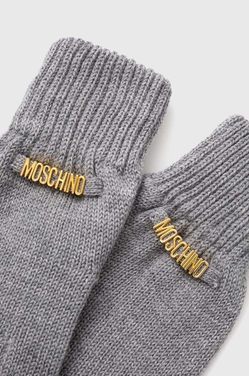 Вовняні рукавички Moschino колір сірий M2973 65379