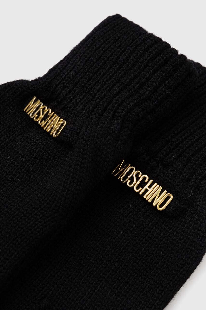 Вовняні рукавички Moschino колір чорний M2973 65379