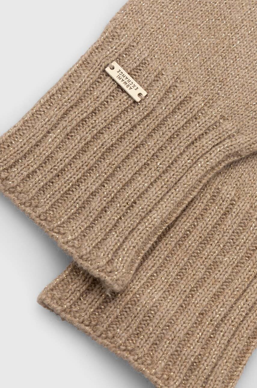 Рукавички з домішкою вовни Armani Exchange колір бежевий 944617 4F305