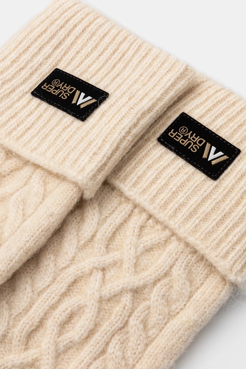 Рукавички з домішкою вовни Superdry колір бежевий W9310075A-9VI