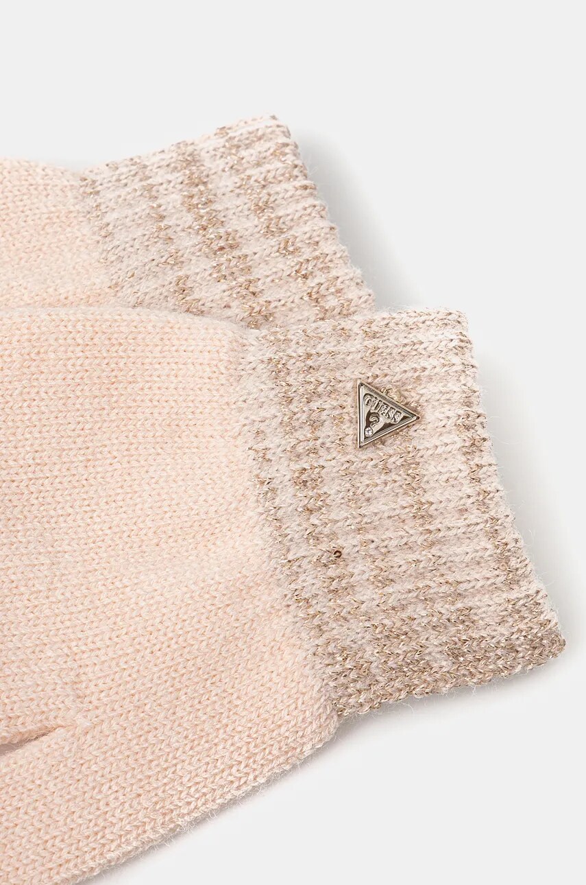 Рукавички з домішкою вовни Guess колір рожевий AW5238 WOL02