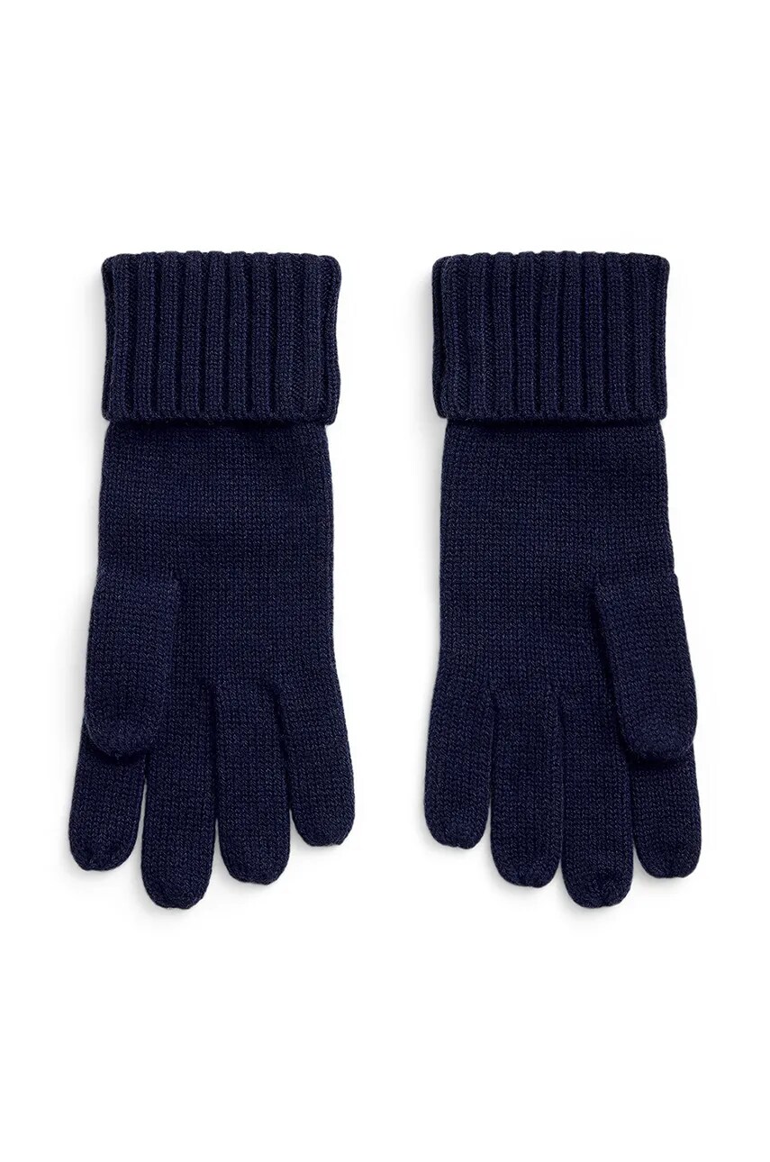 Рукавички з домішкою вовни Lauren Ralph Lauren колір синій 454960058