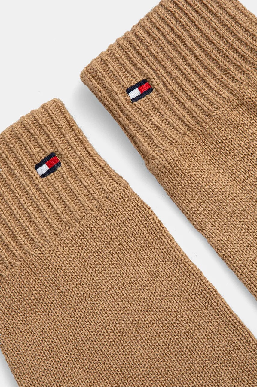 Рукавички з домішкою кашеміру Tommy Hilfiger колір коричневий AW0AW16435