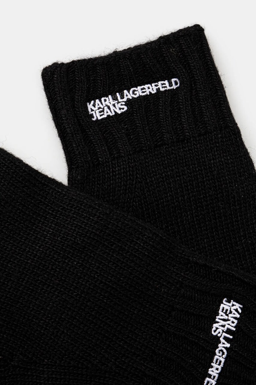 Рукавички з домішкою вовни Karl Lagerfeld Jeans колір чорний 246J3601