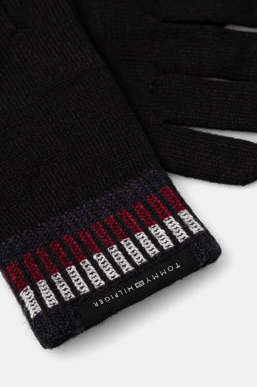 Вовняні рукавички Tommy Hilfiger колір чорний AM0AM12827