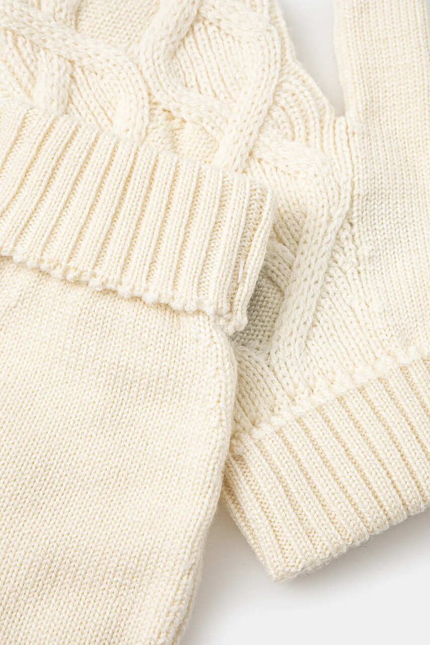 Рукавички Icebreaker Merino Cable Knit колір бежевий IB0A573H0001