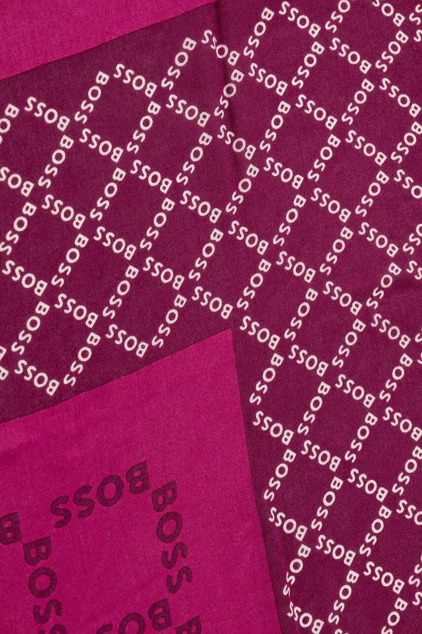 Хустка з домішкою шовку BOSS колір фіолетовий 50521800