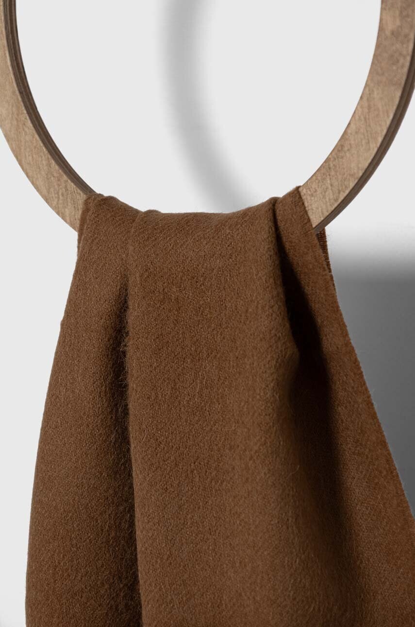 Вовняний шарф Weekend Max Mara колір коричневий меланж 2425546134600