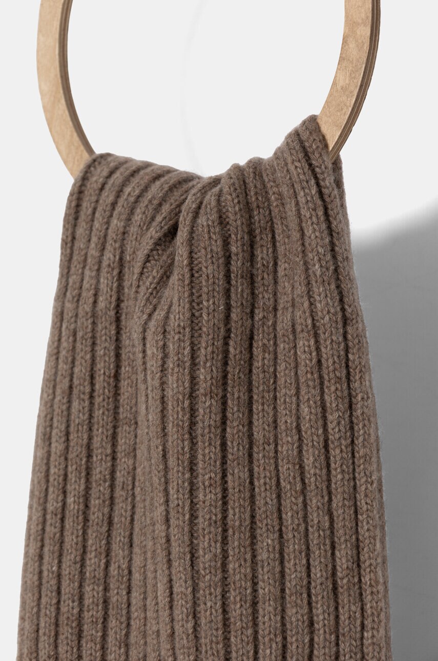 Вовняний шарф Weekend Max Mara колір коричневий однотонний 2425746035600