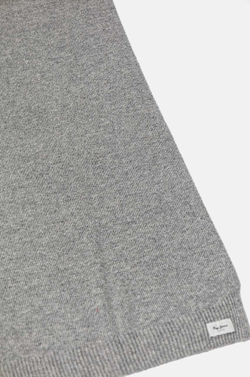 Шарф з домішкою вовни Pepe Jeans YELA SCARF колір сірий однотонний PL060200