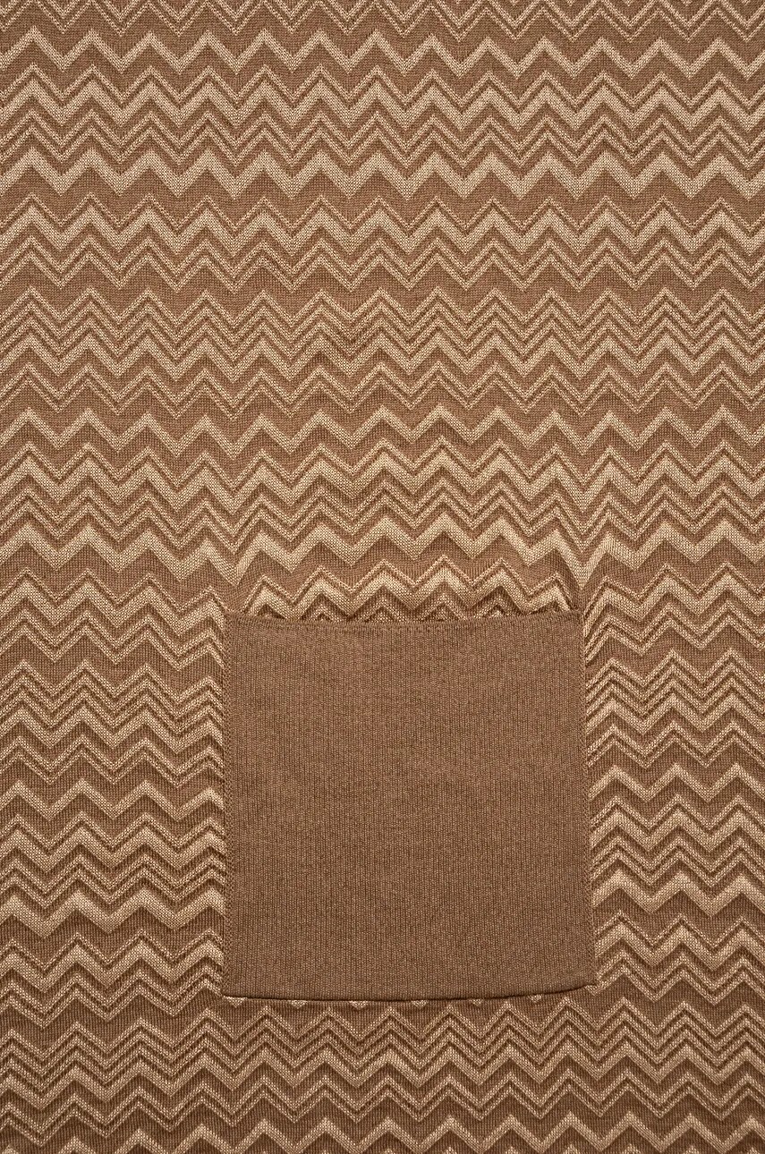 Вовняний шарф Missoni колір бежевий візерунок MAXRWOD9857