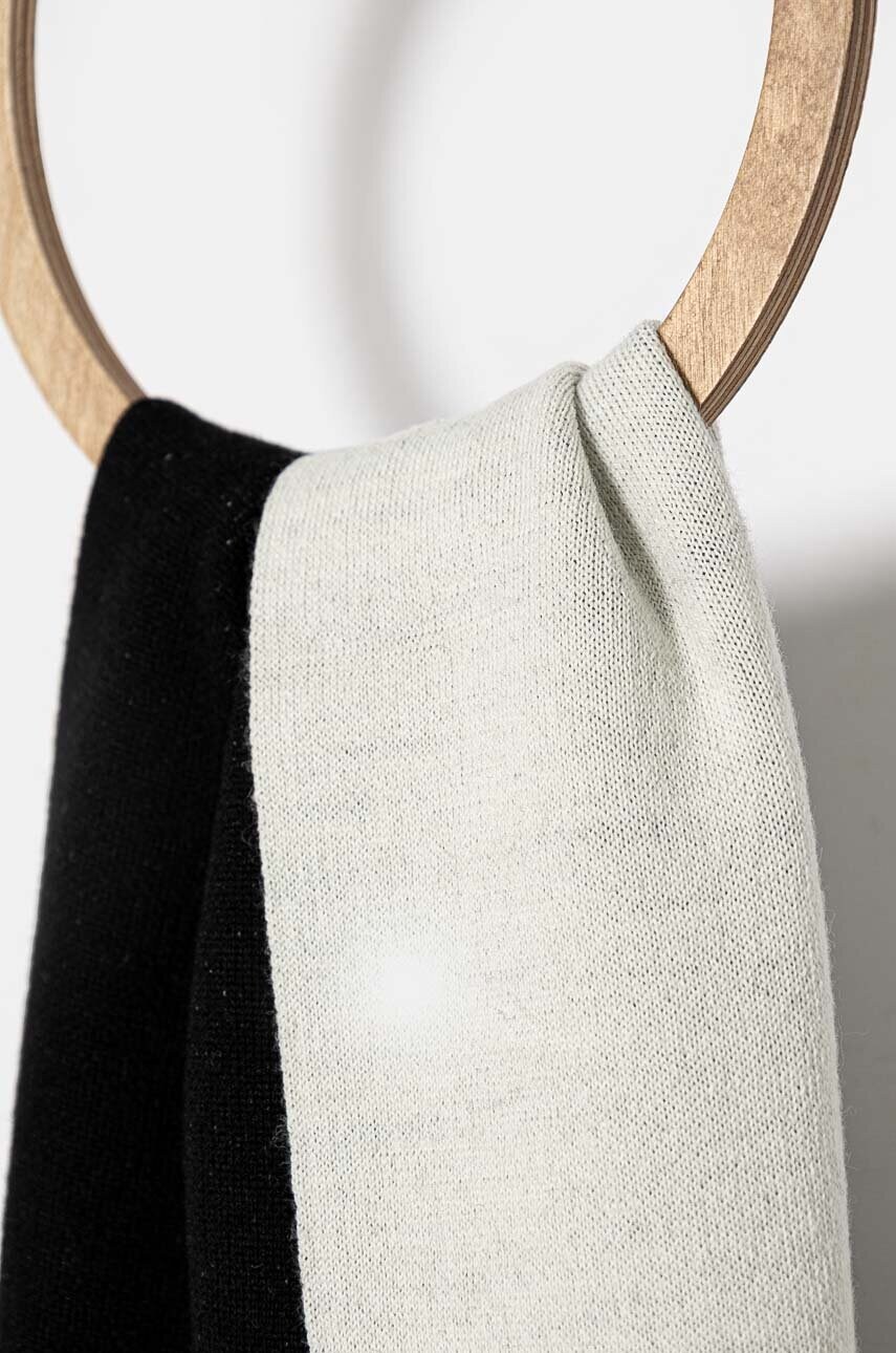 Шарф з домішкою вовни MM6 Maison Margiela колір чорний візерунок S52TE0055.M13050