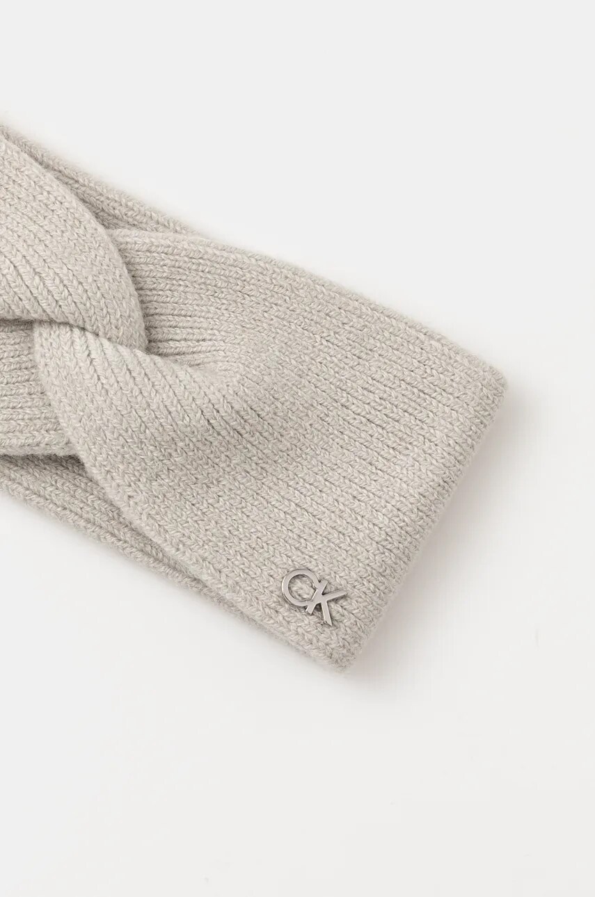 Вовняна пов'язка Calvin Klein колір сірий K60K612591