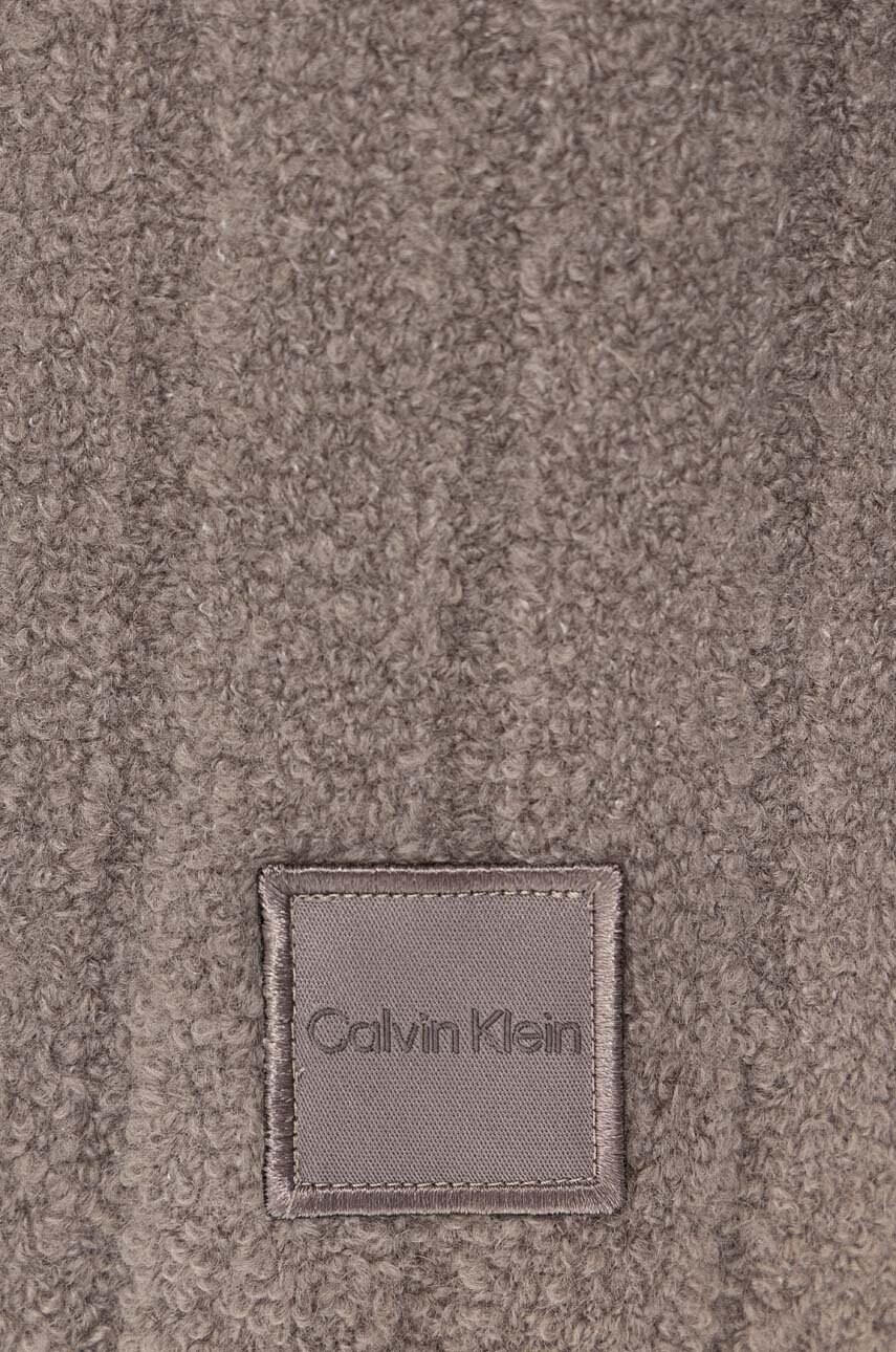 Шарф з домішкою вовни Calvin Klein колір сірий однотонний K60K612608