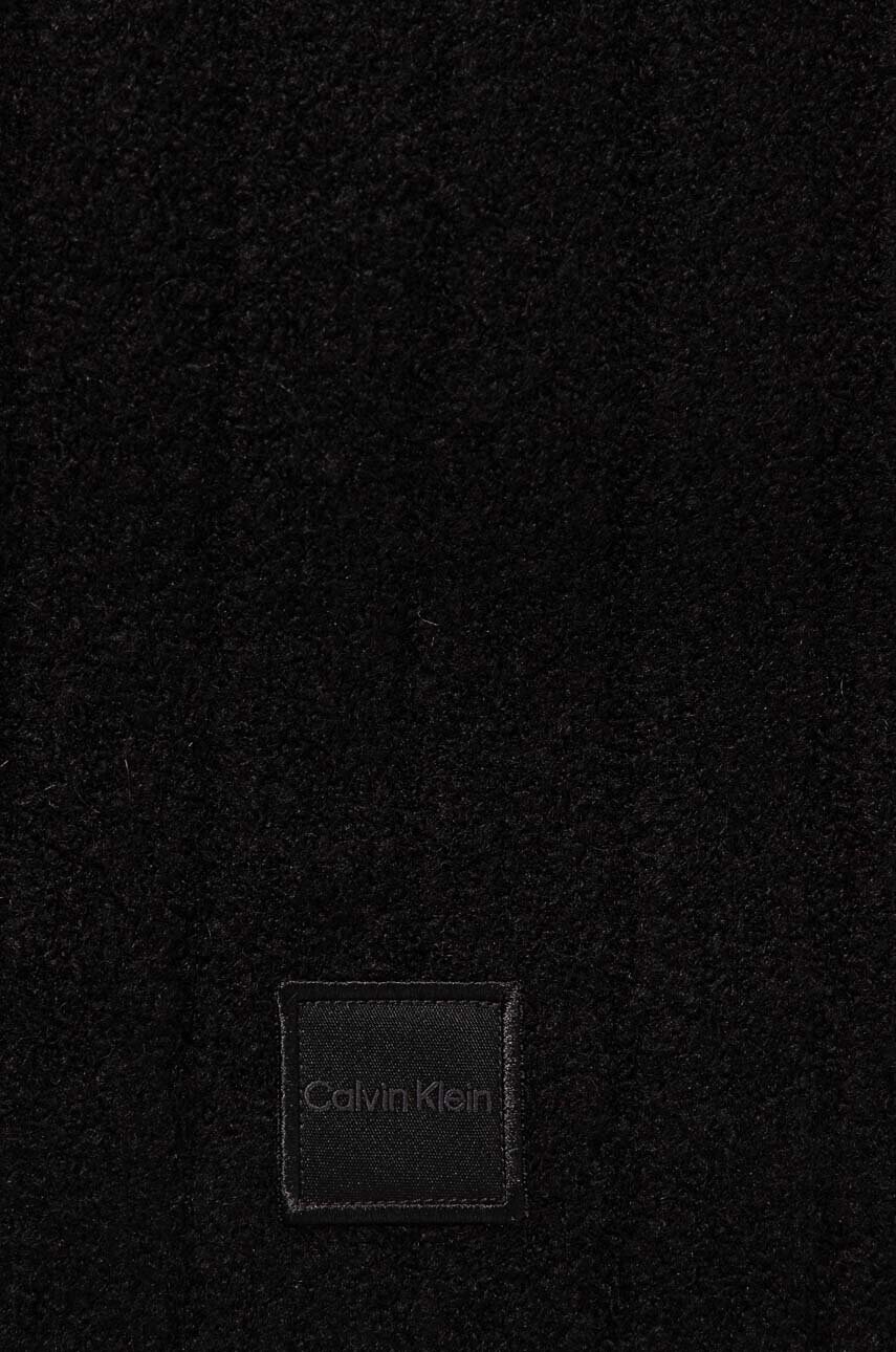 Шарф з домішкою вовни Calvin Klein колір чорний однотонний K60K612608