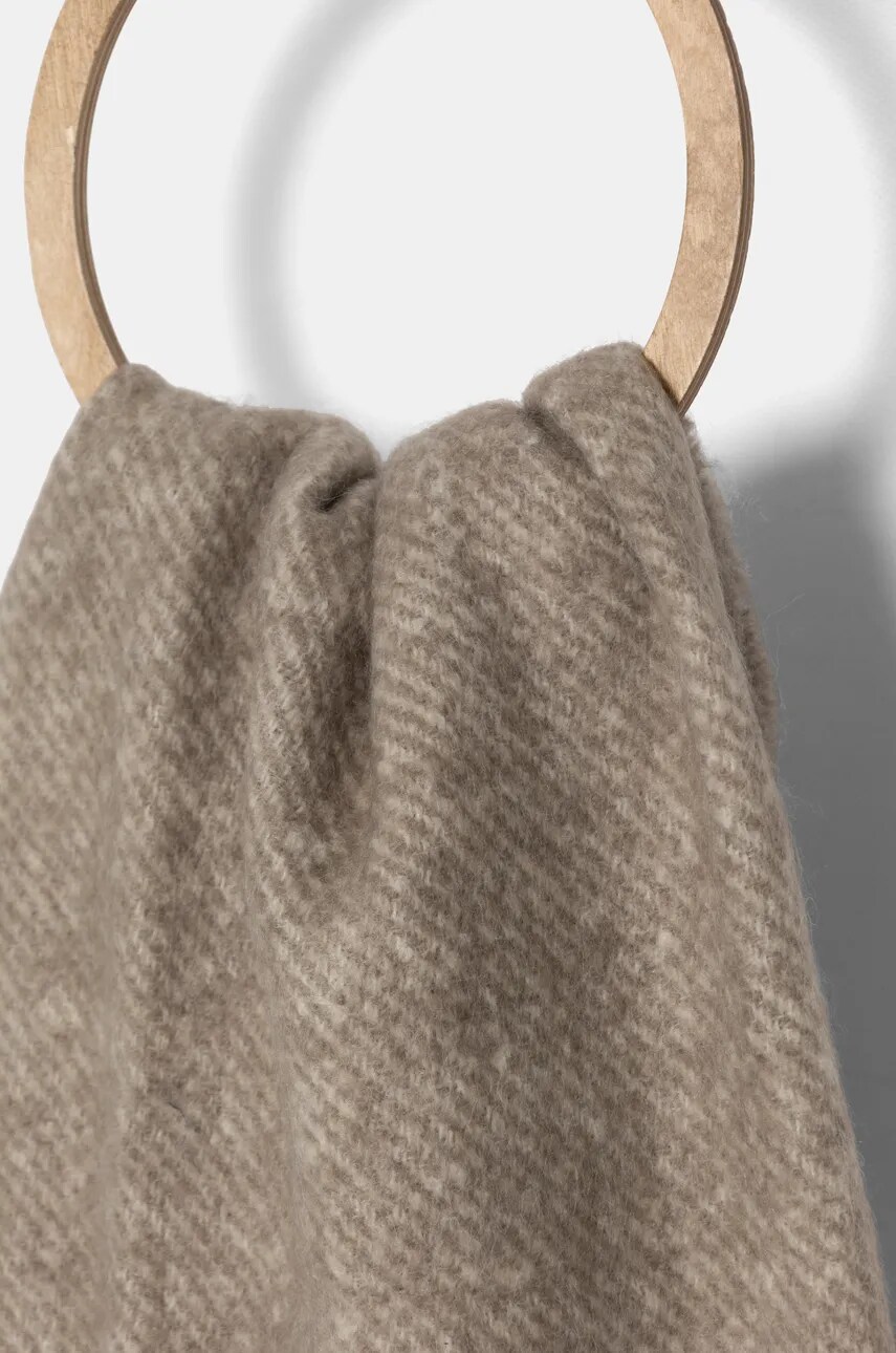 Шарф з домішкою вовни Calvin Klein колір бежевий однотонний K60K612613