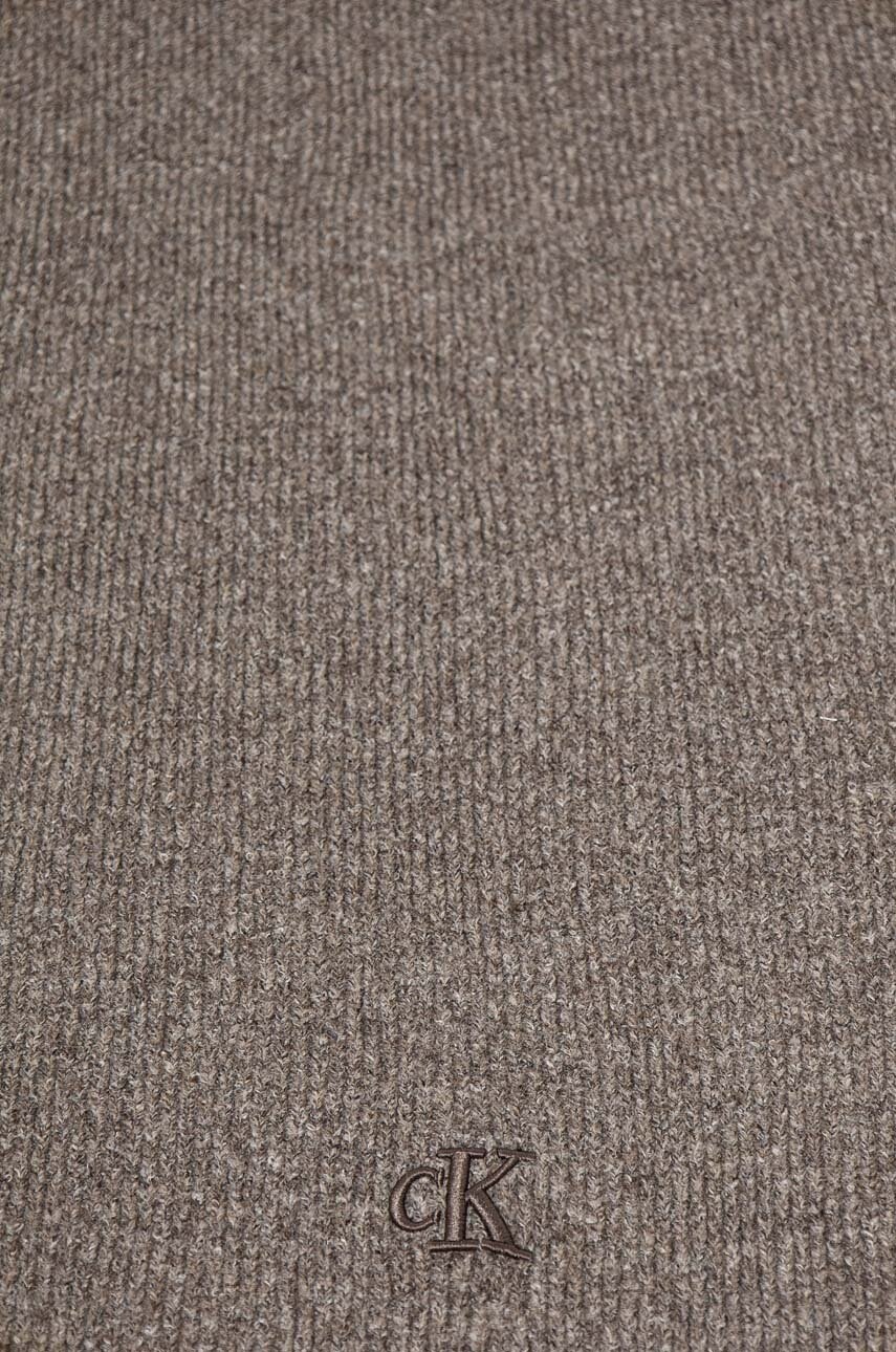 Шарф з домішкою вовни Calvin Klein Jeans колір сірий меланж K60K612664