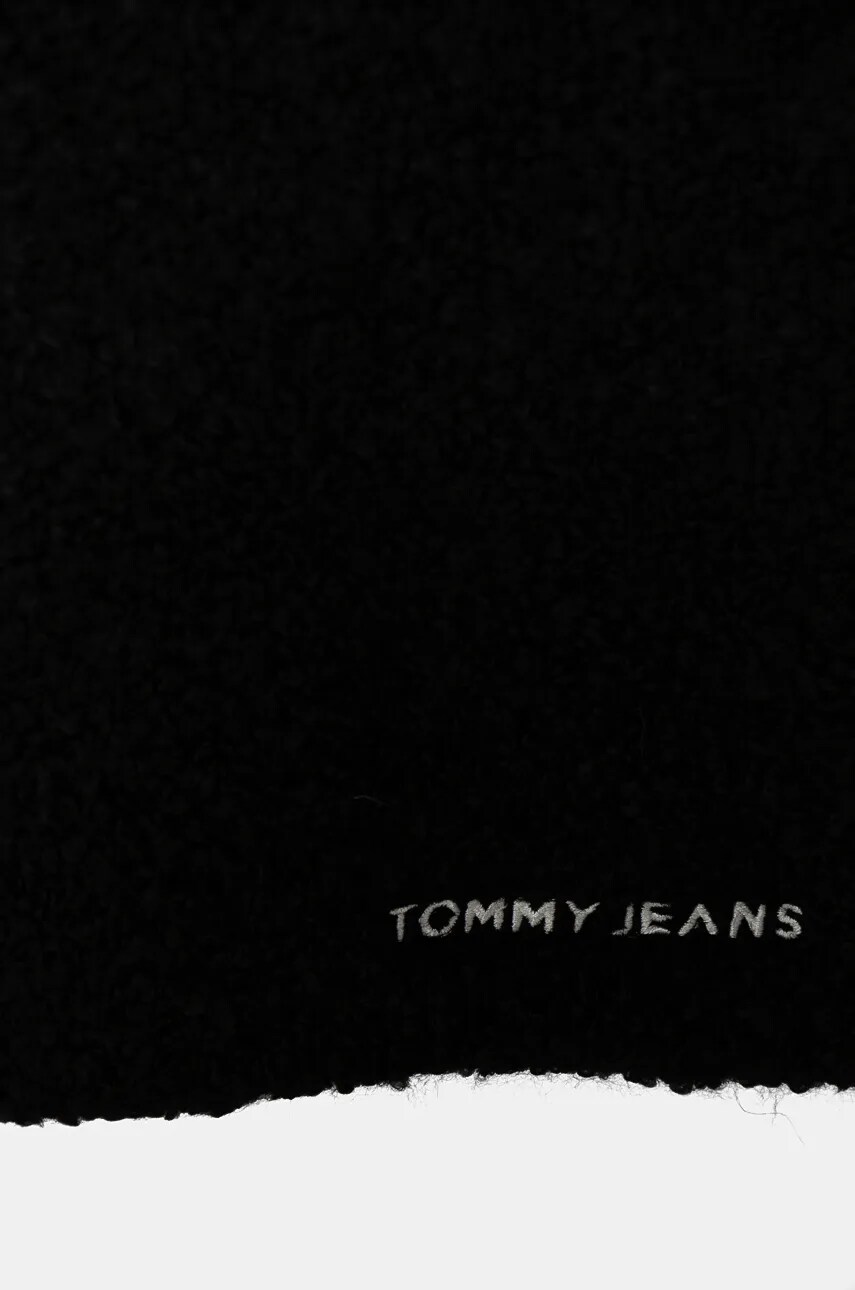 Шарф з домішкою вовни Tommy Jeans колір чорний однотонний AW0AW16789