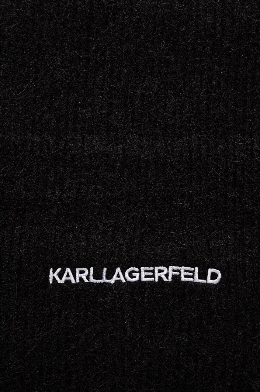 Шарф Karl Lagerfeld жіночий колір чорний однотонний 246W3305