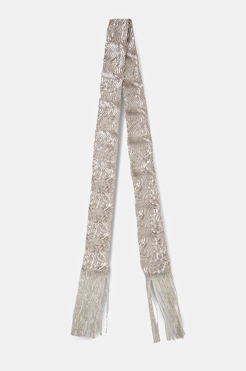 Шарф Forte Forte жіночий колір срібний з аплікацією 13292_my scarf