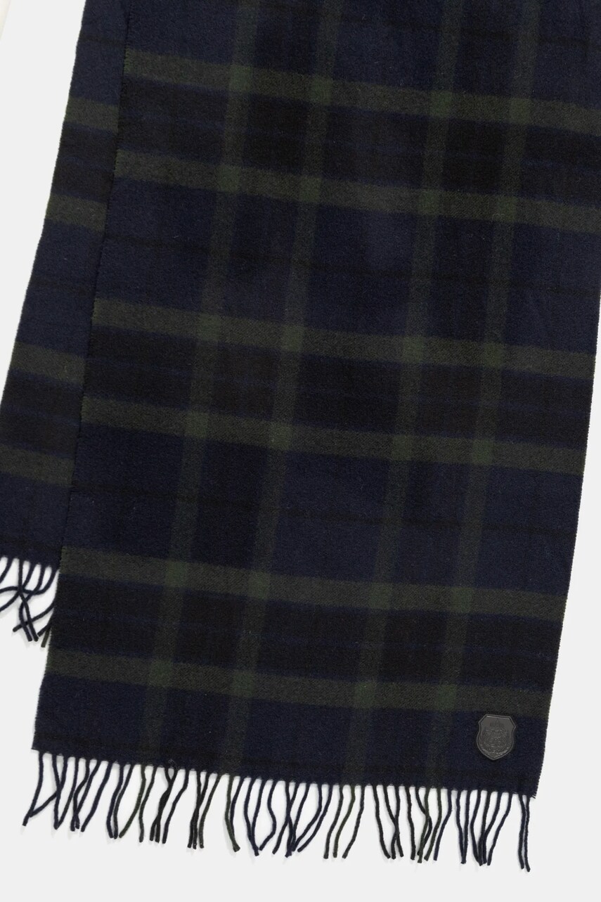 Вовняний шарф The Kooples колір синій візерунок AMEC29007K