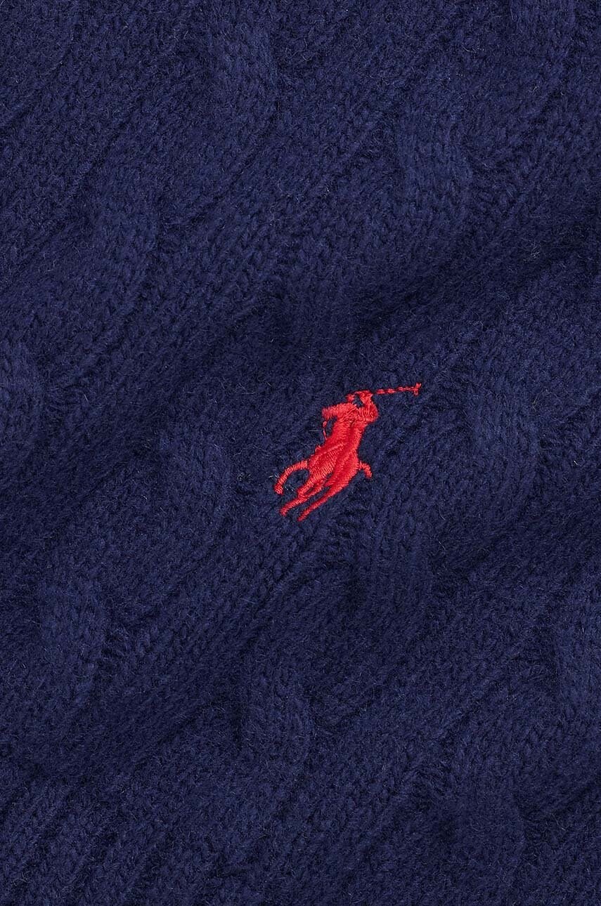 Шарф Polo Ralph Lauren Classic Cable Scarf чоловічий колір синій з аплікацією 449959345