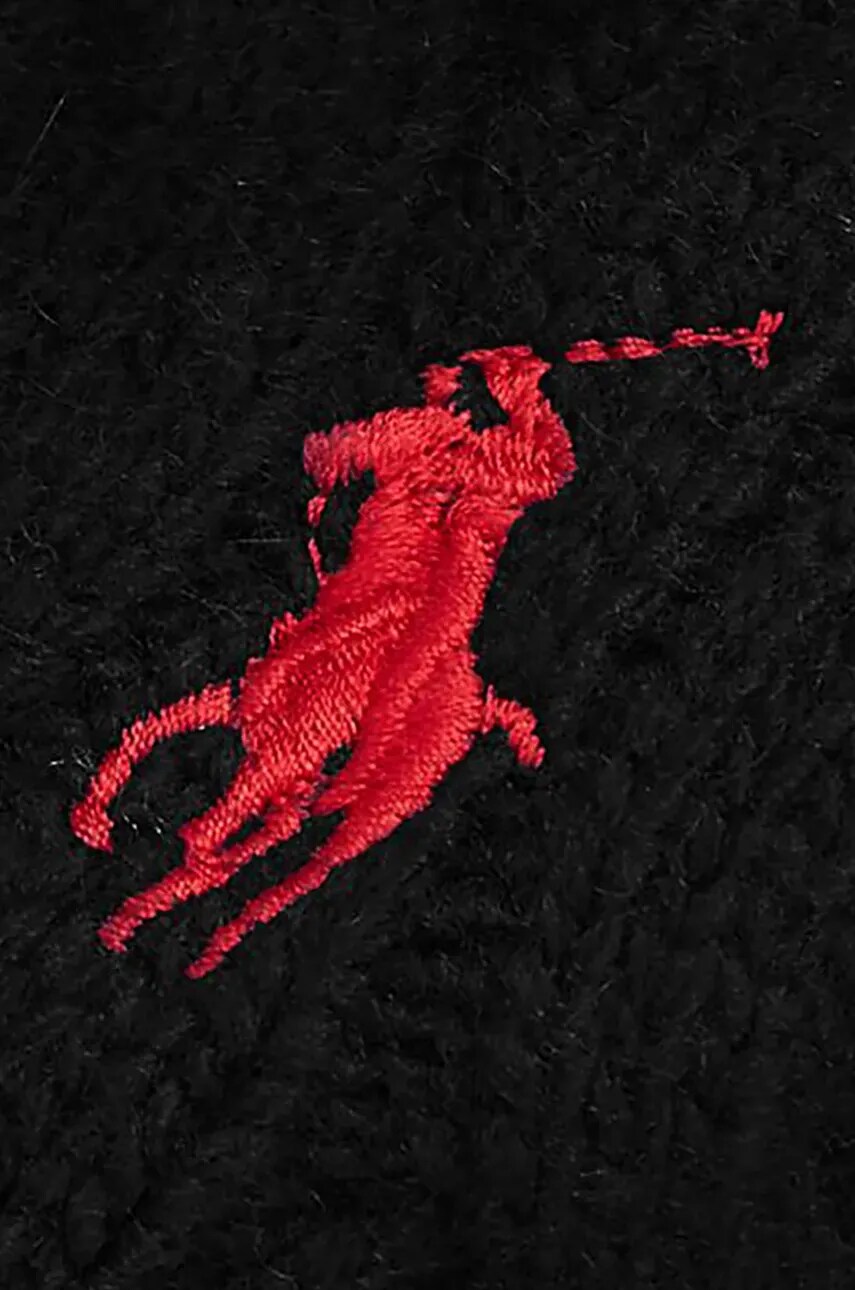 Шарф Polo Ralph Lauren Classic Cable Scarf чоловічий колір чорний з аплікацією 449959345