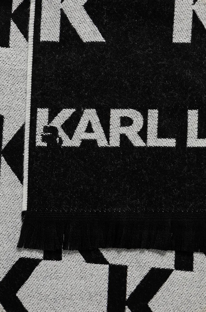 Шарф Karl Lagerfeld чоловічий колір чорний візерунок 544135.805001