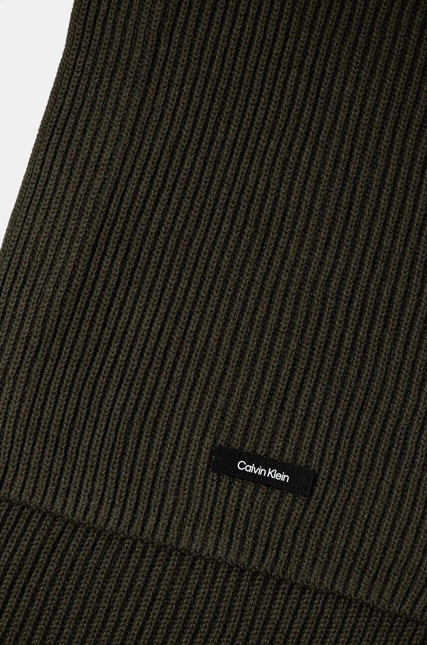 Шарф з домішкою вовни Calvin Klein колір зелений однотонний K50K512367