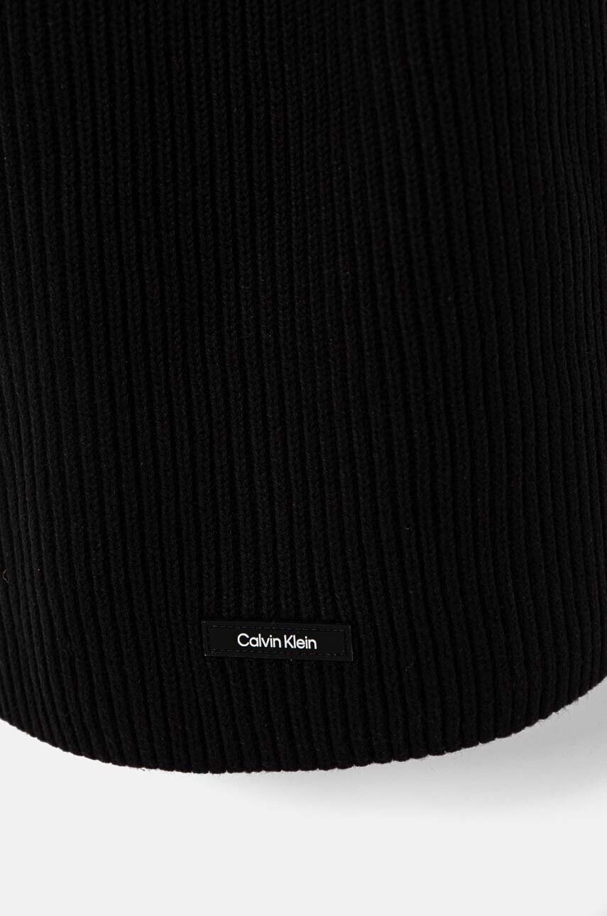 Шарф з домішкою вовни Calvin Klein колір чорний однотонний K50K512367