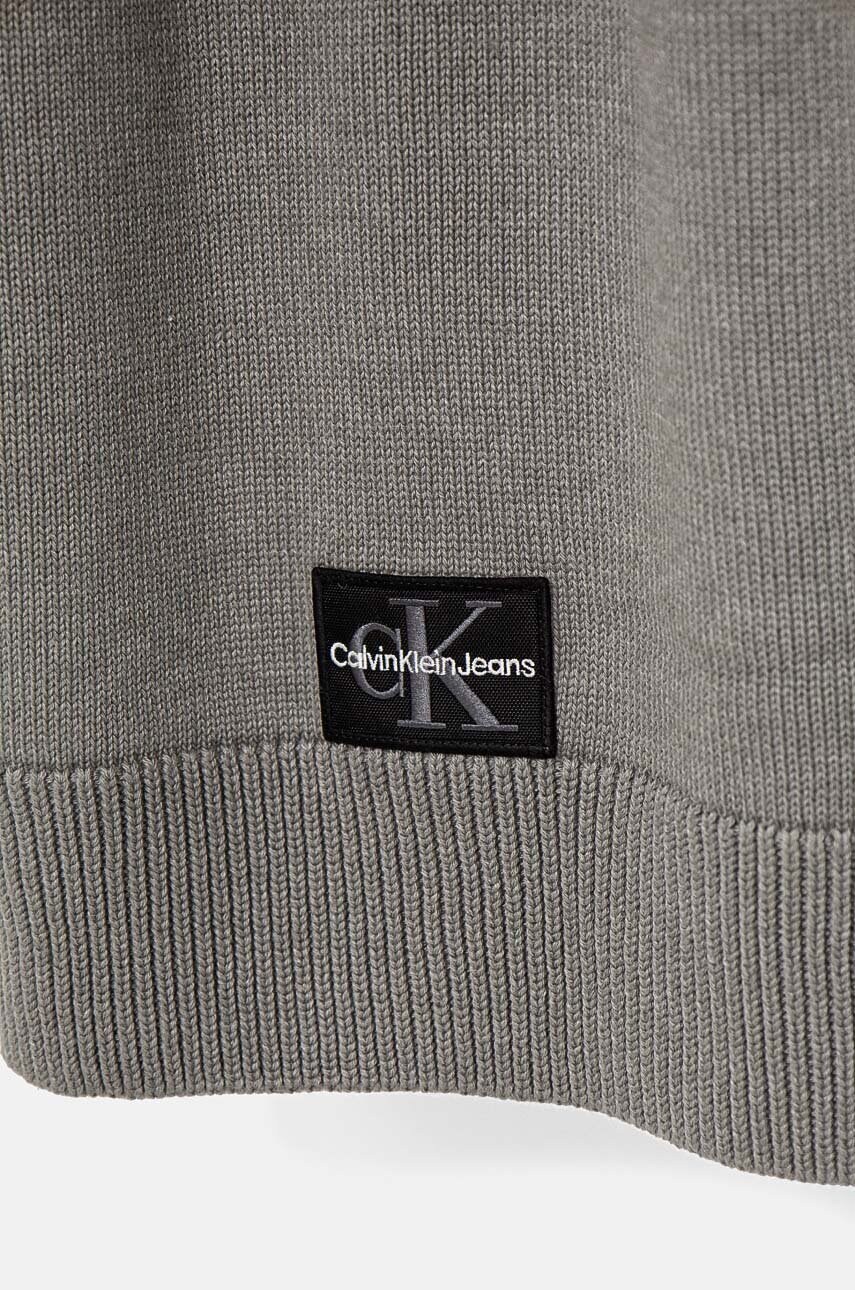 Шарф Calvin Klein Jeans чоловічий колір сірий з аплікацією K50K512457