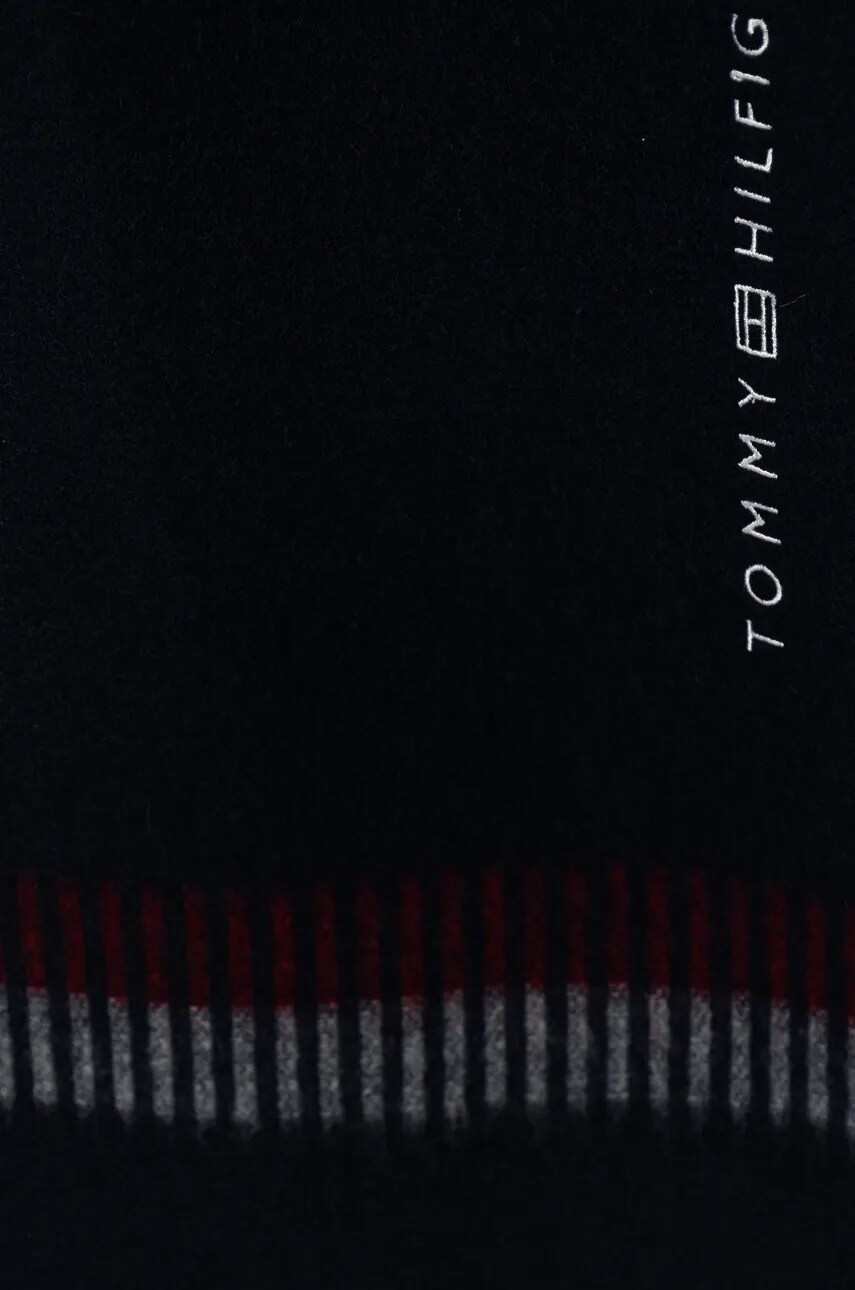 Вовняний шарф Tommy Hilfiger колір синій візерунок AM0AM12832