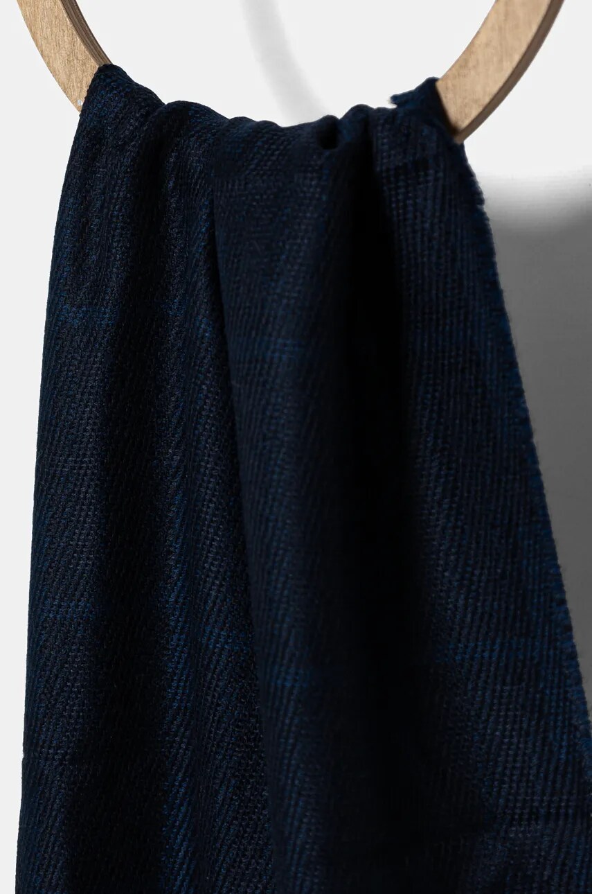 Вовняний шарф Hackett London колір синій однотонний HM042562