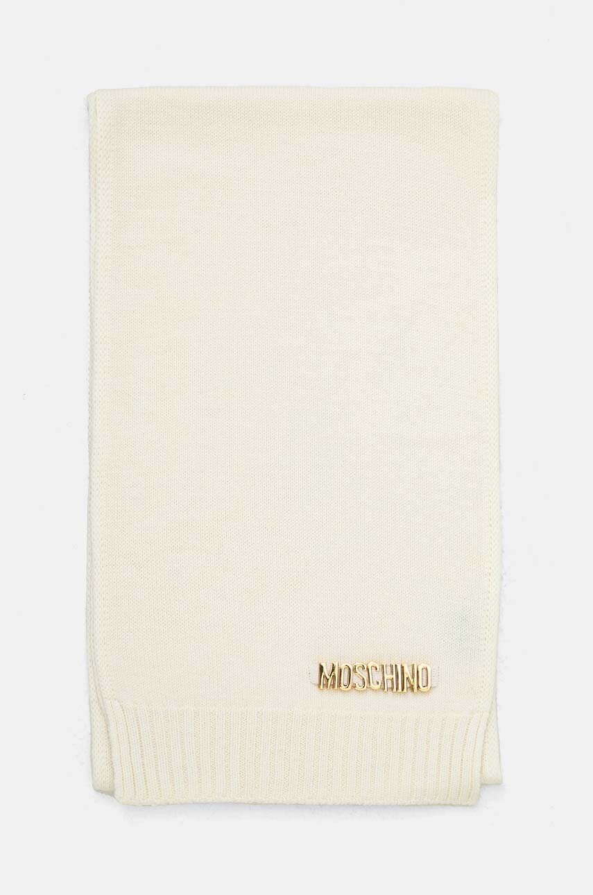 Вовняний шарф Moschino колір бежевий однотонний M2969 30785
