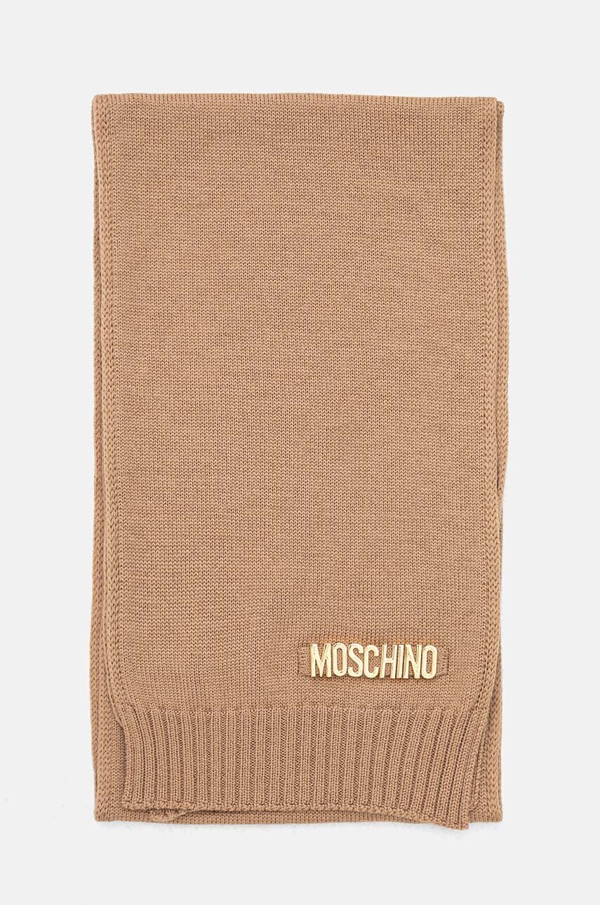 Вовняний шарф Moschino колір коричневий однотонний M2969 30785