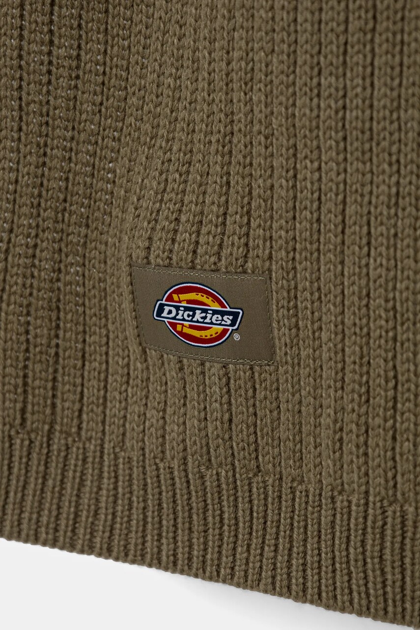 Шарф з домішкою вовни Dickies RIB колір зелений однотонний DK0A4Z3G