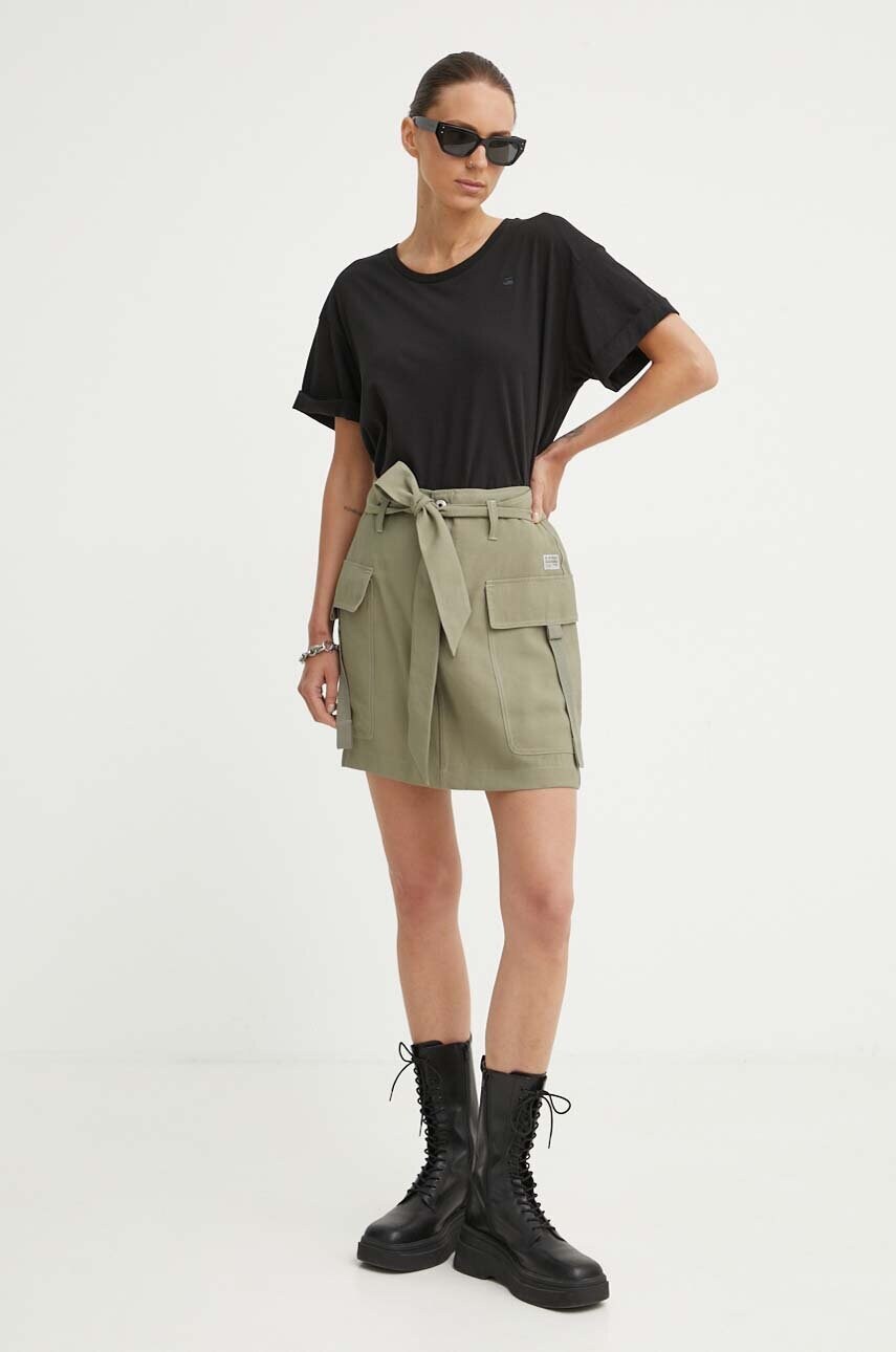 Спідниця G-Star Raw колір зелений mini пряма D24617-D522