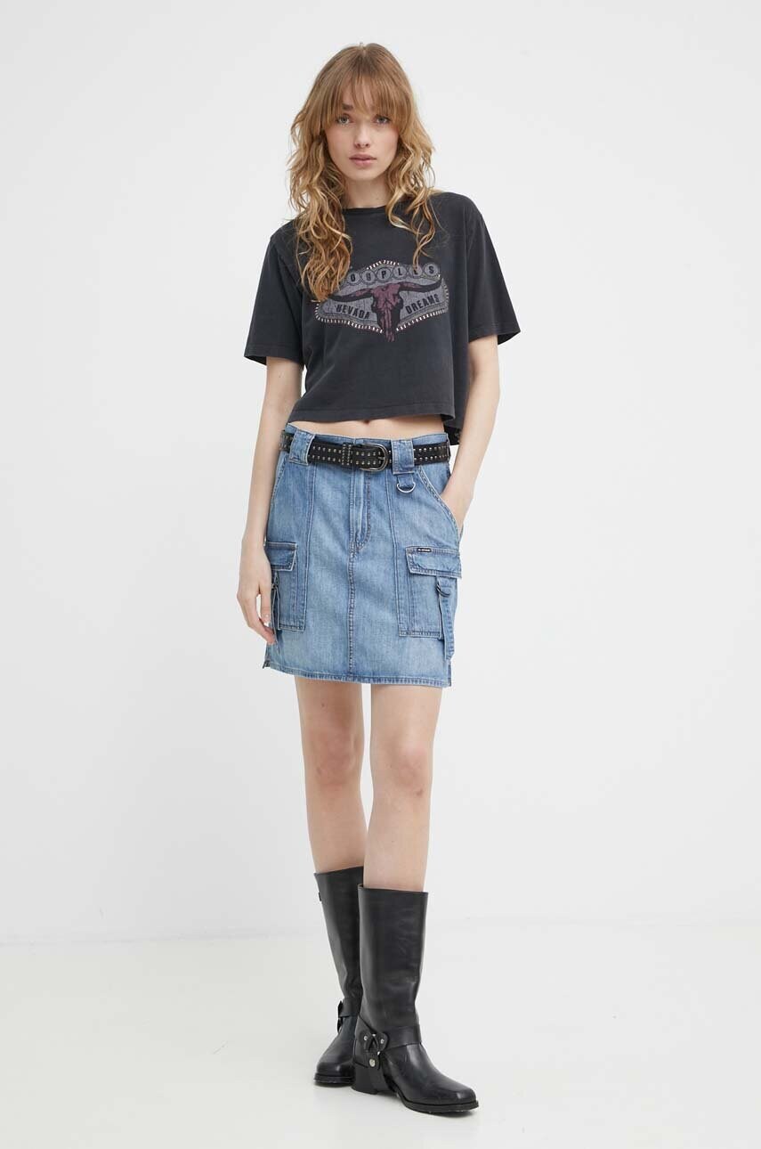 Джинсова спідниця G-Star Raw mini пряма D24887-D539