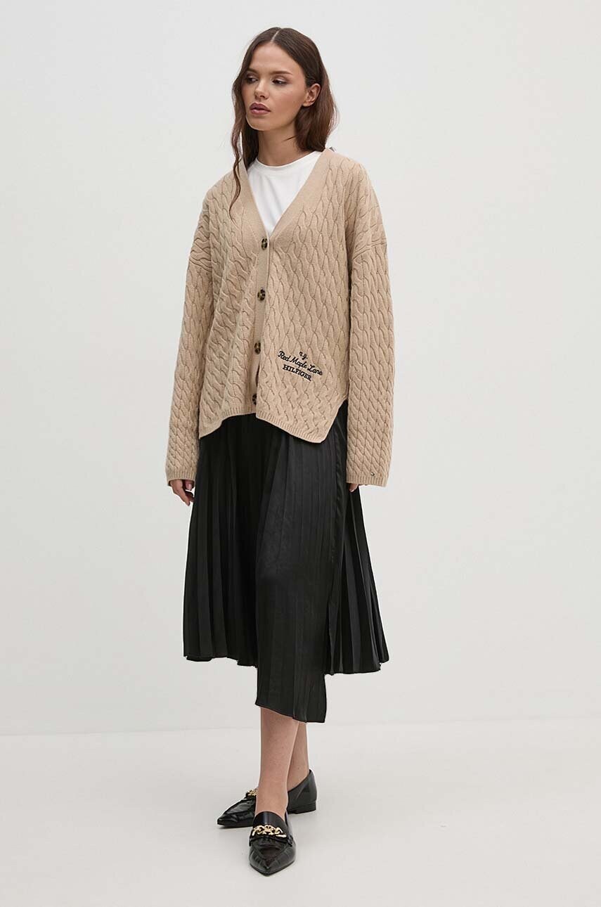 Спідниця Dkny колір чорний midi розкльошена P4ENTQBW