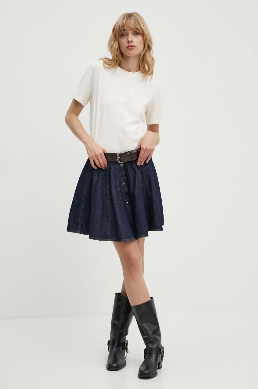 Джинсова спідниця MSGM колір синій mini розкльошена 3741MDD237.247766